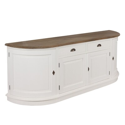 Komoda Brighton 4 drzwi + 2 szuflady white&natural 210 x 50 x 86 cm