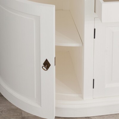 Komoda Brighton 4 drzwi + 2 szuflady white&natural 210 x 50 x 86 cm
