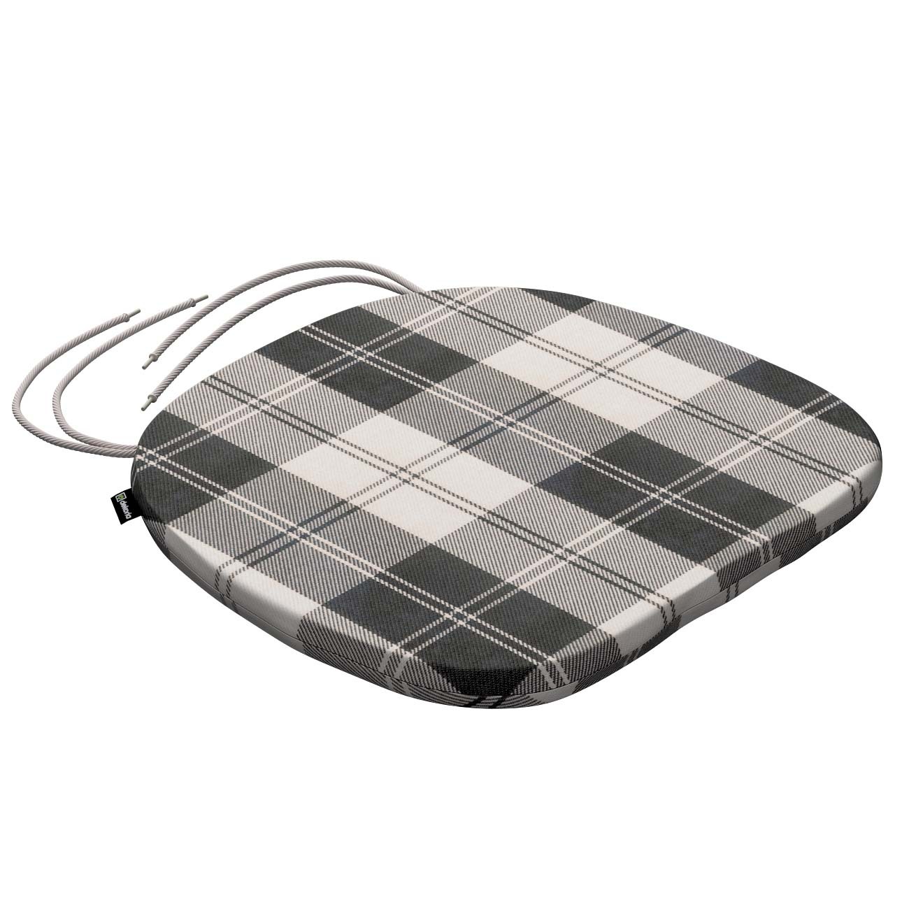 Stuhlkissen Marcus mit Bindeschnur, schwarz- weiss, 40 x 37 x 2,5 cm, Edinb günstig online kaufen