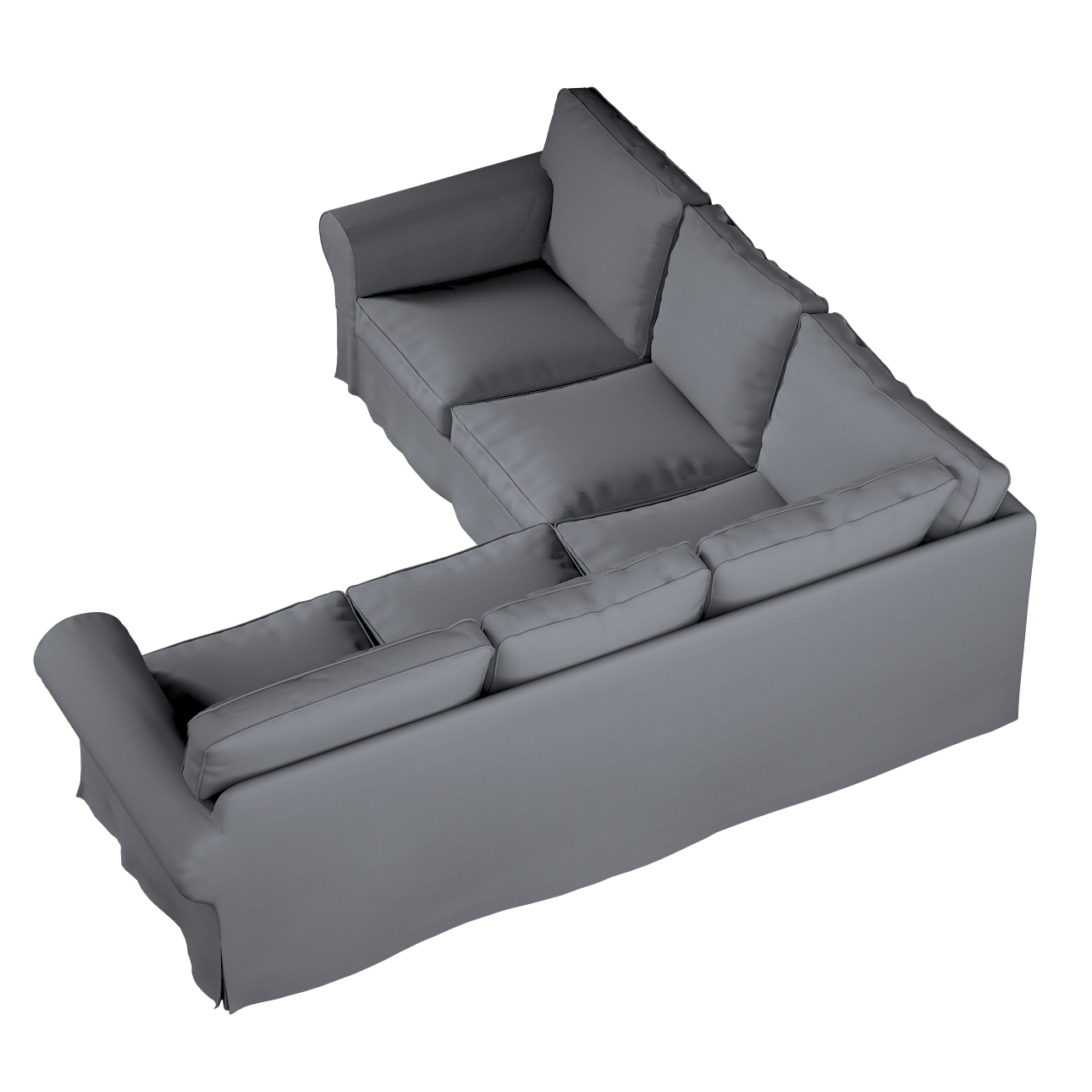 Bezug für Ektorp Ecksofa, grau, Sofahusse für Ektorp Ecksofa, Cotton Panama günstig online kaufen