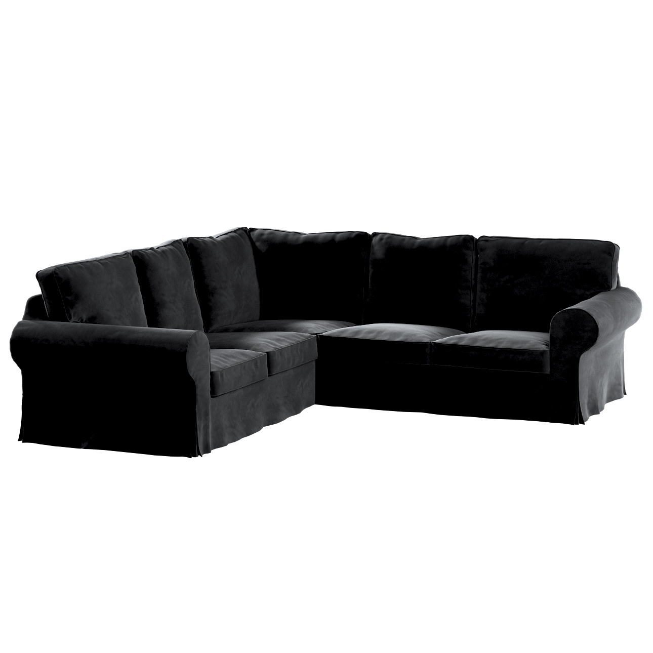 Bezug für Ektorp Ecksofa, schwarz, Sofahusse für Ektorp Ecksofa, Velvet (70 günstig online kaufen