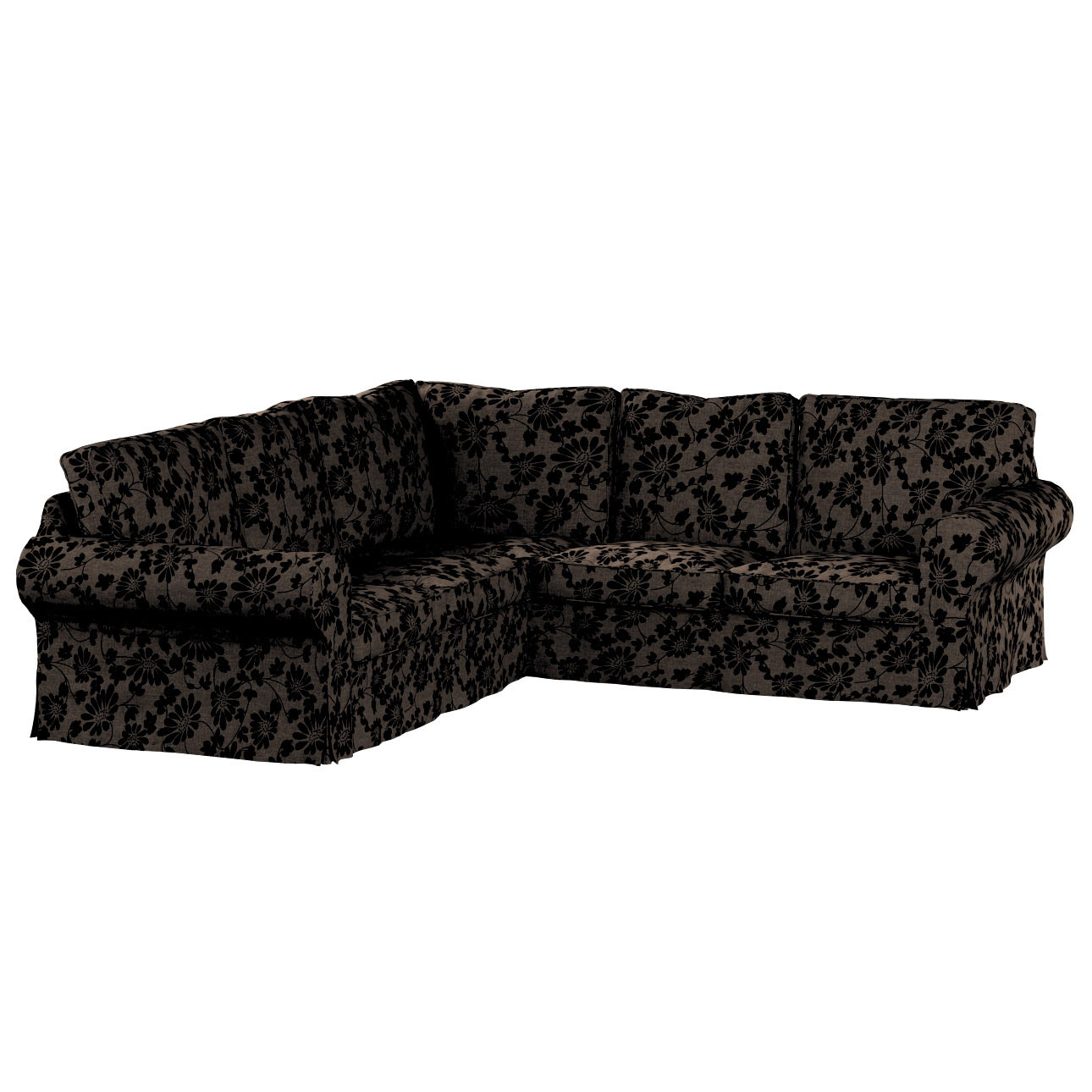 Bezug für Ektorp Ecksofa, braun-schwarz, Sofahusse für Ektorp Ecksofa, Livi günstig online kaufen