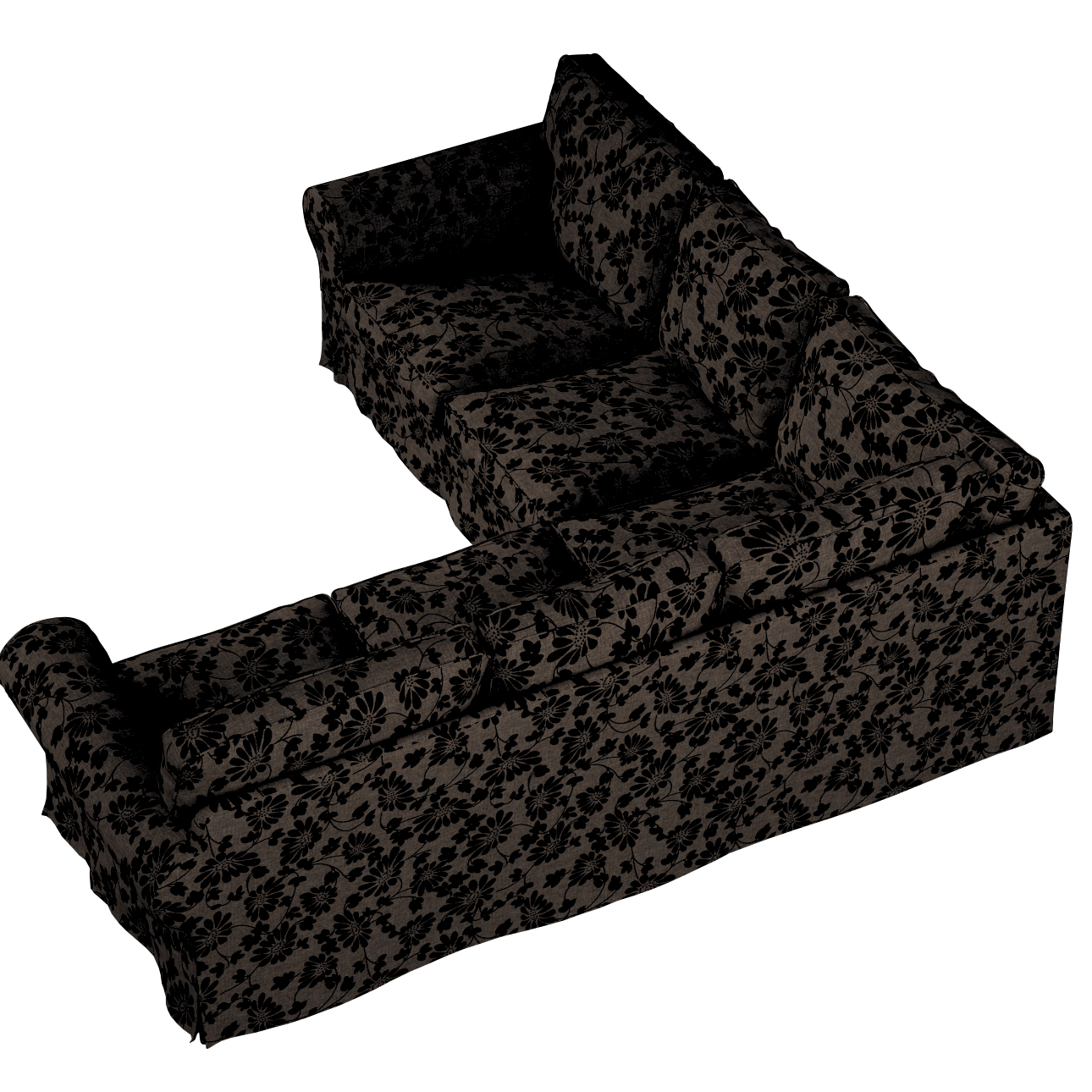 Bezug für Ektorp Ecksofa, braun-schwarz, Sofahusse für Ektorp Ecksofa, Livi günstig online kaufen