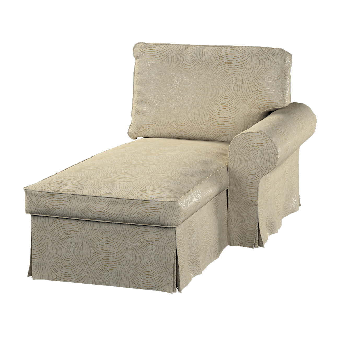 Bezug für Ektorp Récamiere rechts, beige-golden, Sofahusse für Ektorp Recam günstig online kaufen