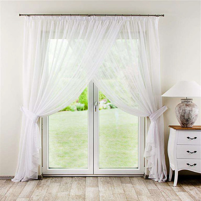 Amelia pleated net curtain with tie backs - 2 pcs.