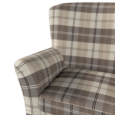 Tomelilla betræk lænestol Check mål !: H90x95/67cm fra kollektionen Edinburgh, Stof: 115-80