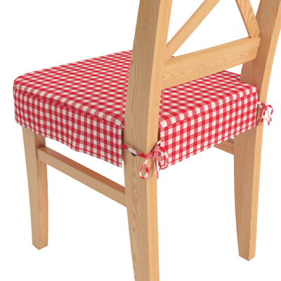 Ingolf chair seat pad cover, red and white check x