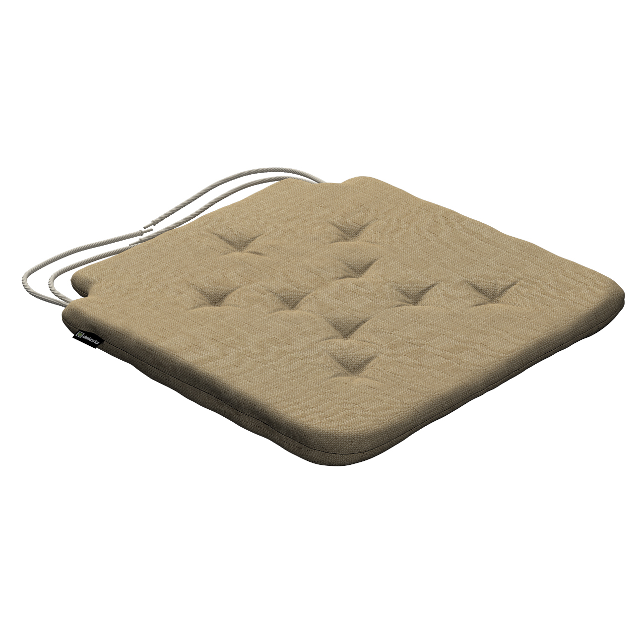 Stuhlkissen Christoph mit Bindeschnur, dunkelbeige, 42 x 41 x 3,5 cm, Livin günstig online kaufen