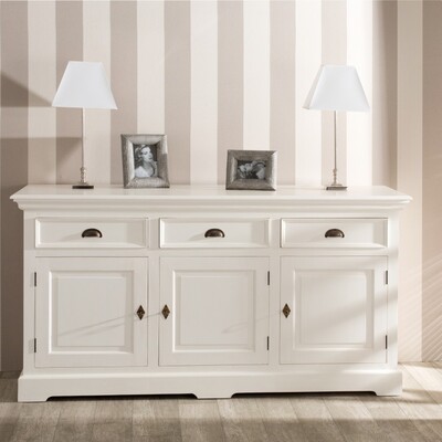Komoda Brighton 3 szuflady + 3 drzwi white 181 x 56 x 96 cm