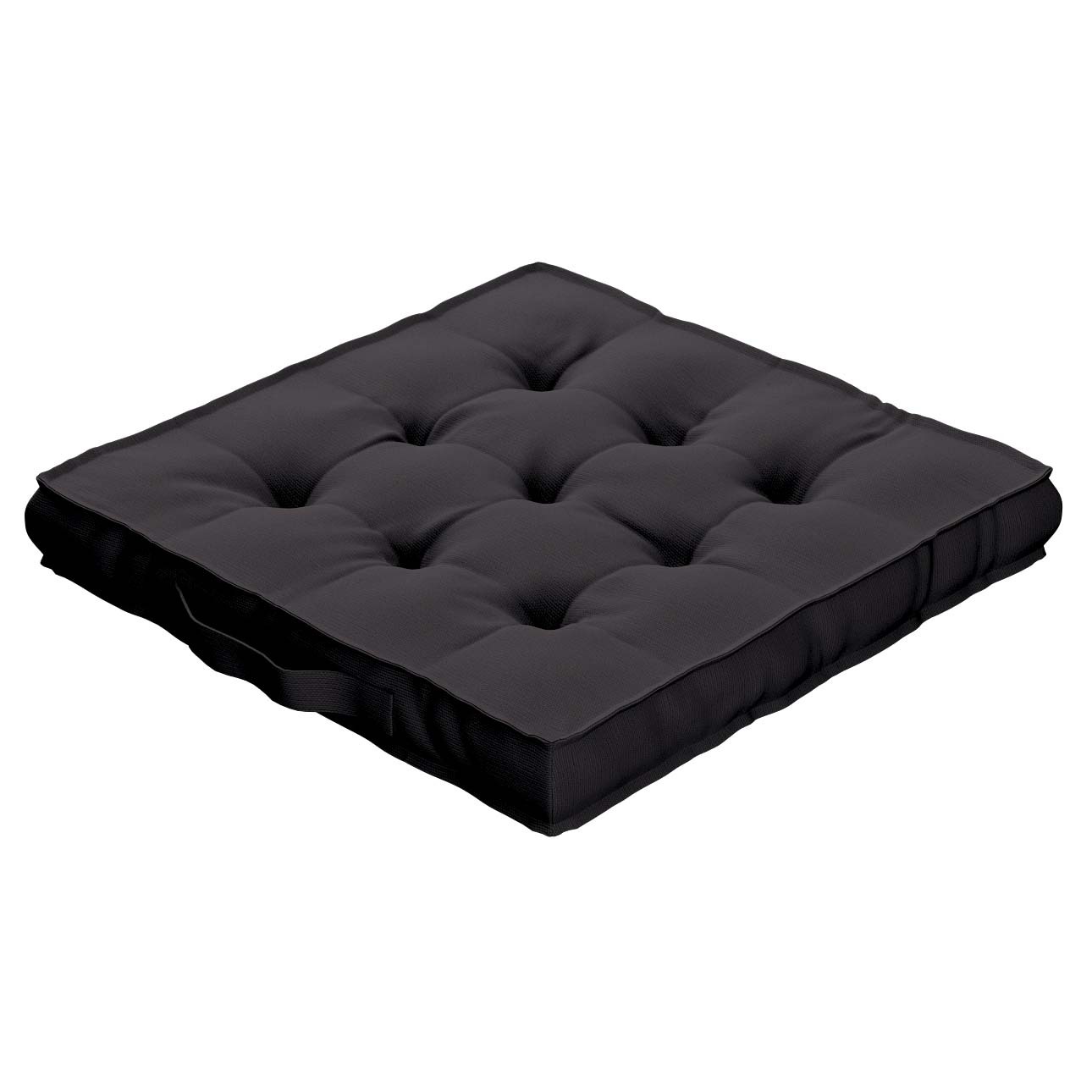 Sitzkissen Jacob mit Handgriff, schwarz, 40 x 40 x 6 cm, Cotton Panama (702-50)