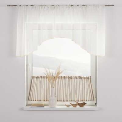 Slot valance Drop 40 cm+2.5 cm frill, sold by the metre in collection Quadro, fabric: 136-07