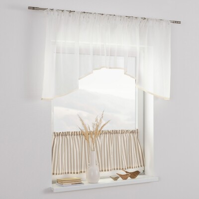 Slot valance Drop 40 cm+2.5 cm frill, sold by the metre in collection Quadro, fabric: 136-07