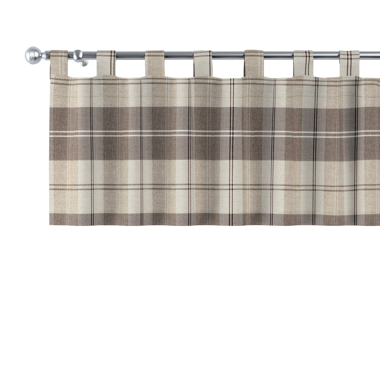 Kurzgardine mit Schlaufen, braun-beige, 130 x 40 cm, Edinburgh (115-80) günstig online kaufen