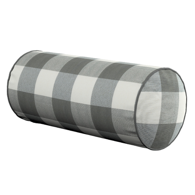 Bolster cushion graphite grey and white check 5.5cm x 5.5cm 136 13 O 16 x 40 cm 6 x 16 inch Dekoria