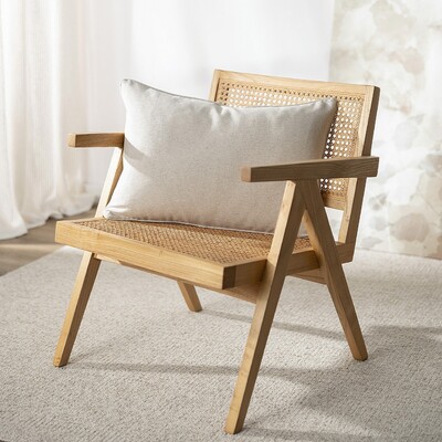 Pudebetræk<br/>Gabi med kant 60x40cm 60 x 40 cm fra kollektionen Hemp Blend, Stof: 159-34