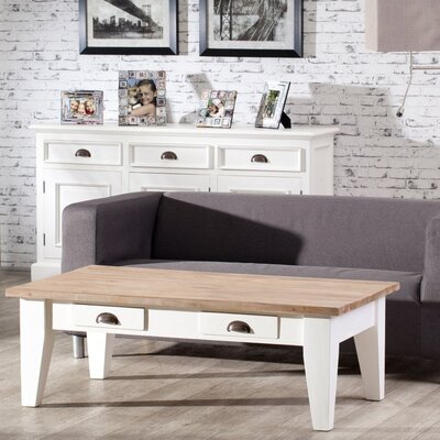 Couchtisch Milton white&natural 130x75x45cm 130 x 75 x 45 cm
