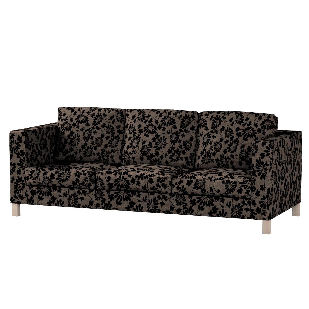 Bezug für Karlanda 3-Sitzer Sofa nicht ausklappbar, kurz, braun-schwarz, Be günstig online kaufen