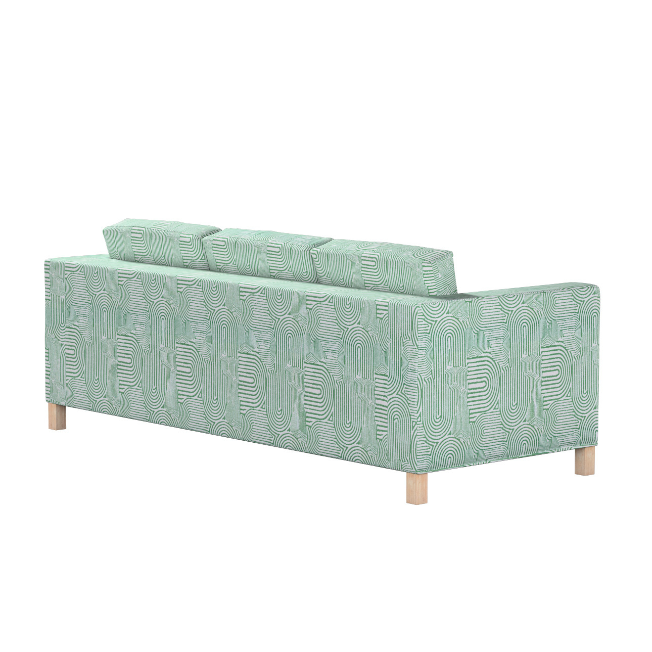 Bezug für Karlanda 3-Sitzer Sofa nicht ausklappbar, kurz, mintgrün-ecru, Be günstig online kaufen