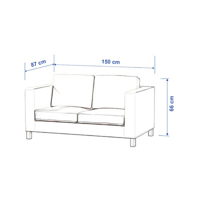 Bezug für Karlanda 2-Sitzer Sofa nicht ausklappbar, kurz 60cm x 30cm x 50cm von der Kollektion Living Plus, Stoff: 162-07