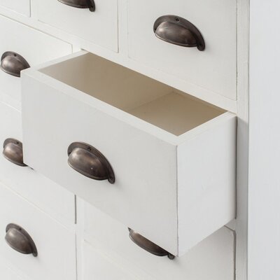 Kommode Brighton 11 Schubladen white&natural 70 x 38 x 110 cm