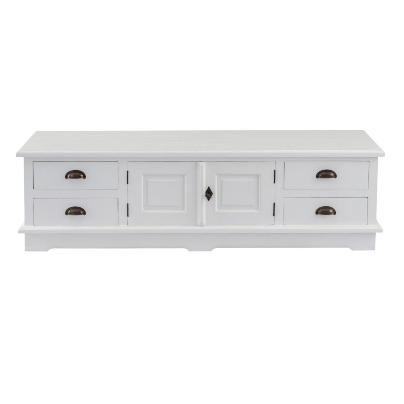 Dekoria TV/Audio stolek Brighton 160x40x50cm white, 160 x 40 x 50 cm