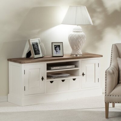 Szafka RTV Brighton 150x40x65cm white&natural 150 x 40 x 65 cm