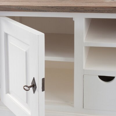 Szafka RTV Brighton 150x40x65cm white&natural 150 x 40 x 65 cm