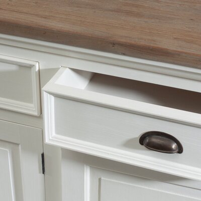 Komoda Brighton 180x55x95cm white&natural grey 180 x 55 x 95 cm
