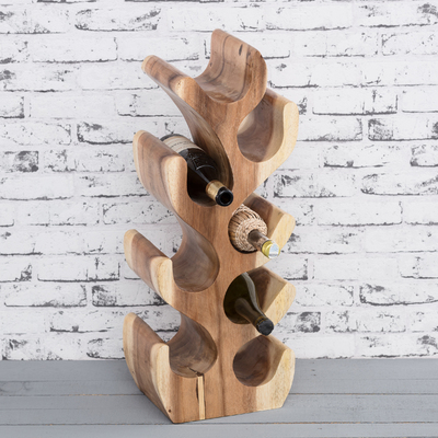 Stojan na víno Depok natural, na 8 lahví, výška 68,5cm 27 x 19,5 x 68,5 cm