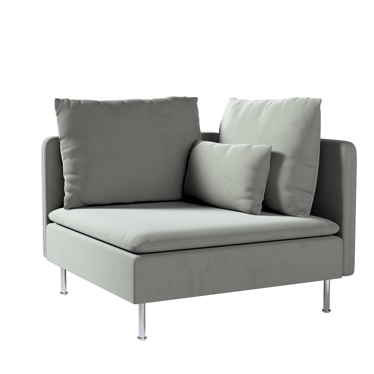 Bezug für Söderhamn Eckelement, grau, Bezug für Eckelement, Living Velvet ( günstig online kaufen