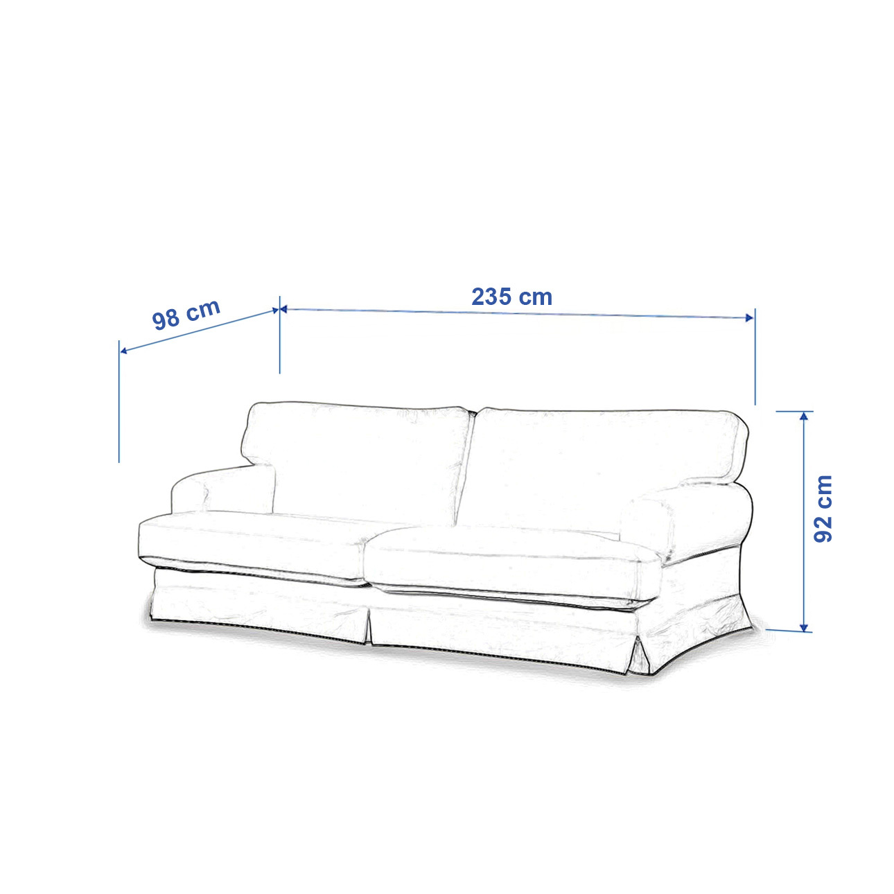 Bezug für Ekeskog Sofa nicht ausklappbar, dunkelgrau, Bezug für Ekeskog nic günstig online kaufen