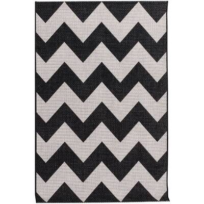 Teppich Modern Chevron black/beige 160x230cm