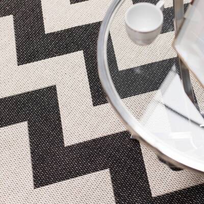 Teppich Modern Chevron black/beige 160x230cm 160 x 230 cm