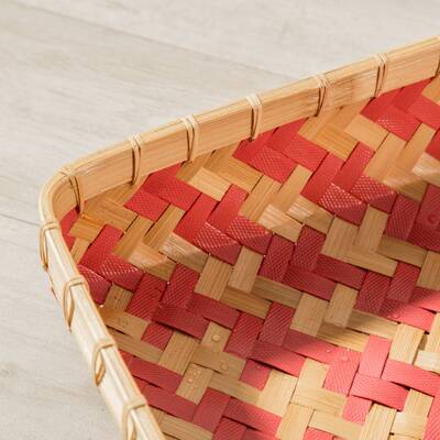 Koš / podnos Stripes 46x31,5x9cm malinový 56 x 32 x 9 cm