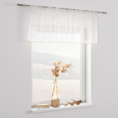 Draperie margine superioara acoperire fitinguri corniza alb Lily