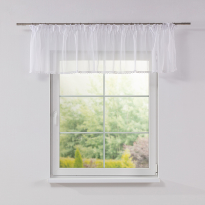 Draperie margine superioara acoperire fitinguri corniza alb Lily