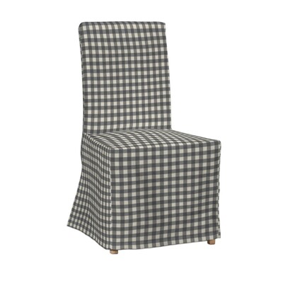 Floor length Henriksdal chair cover graphite and white check 1.5cm x 1.5cm 136 11 Henriksdal chair Dekoria