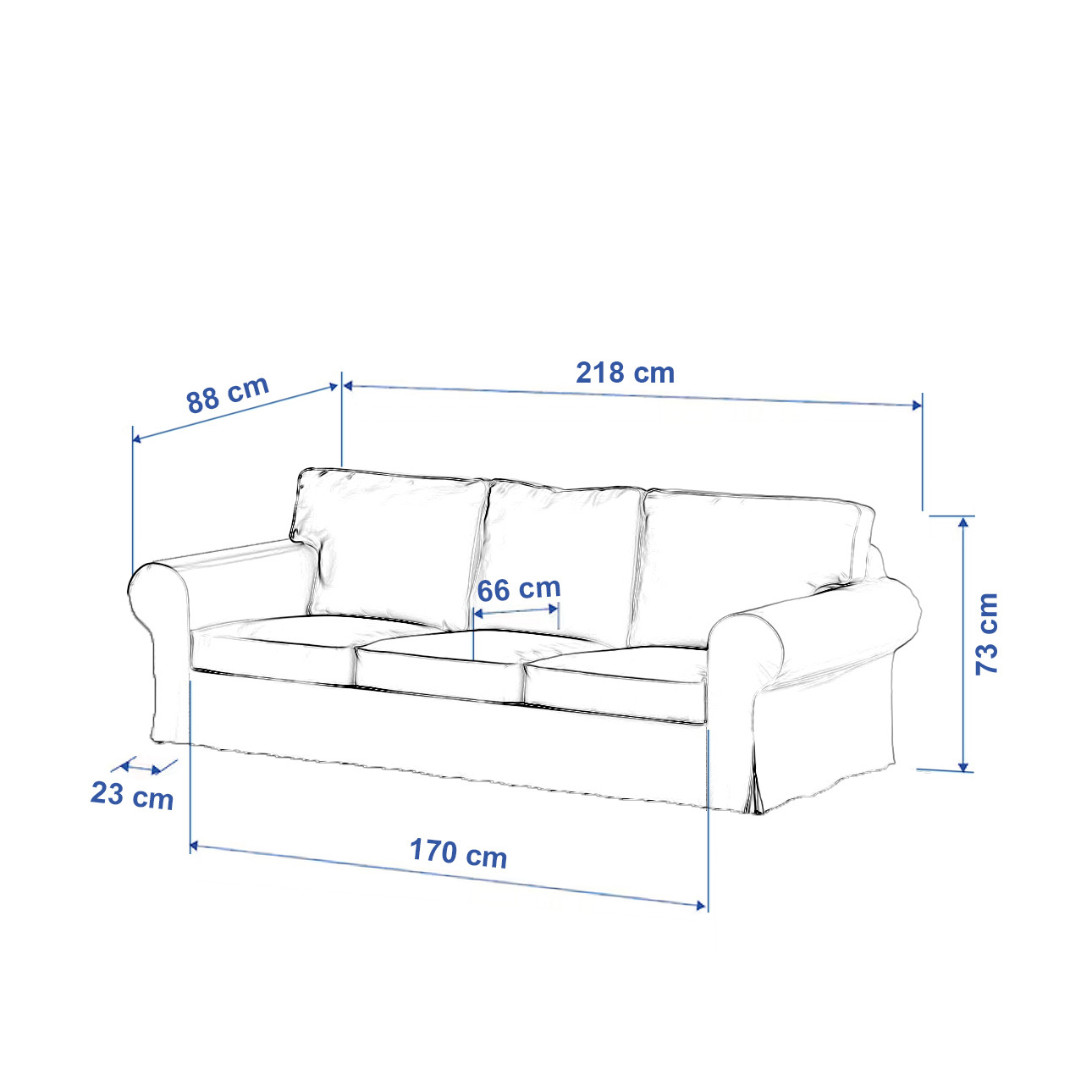 Potah na pohovku IKEA  Ektorp 3-místná, nerozkládací