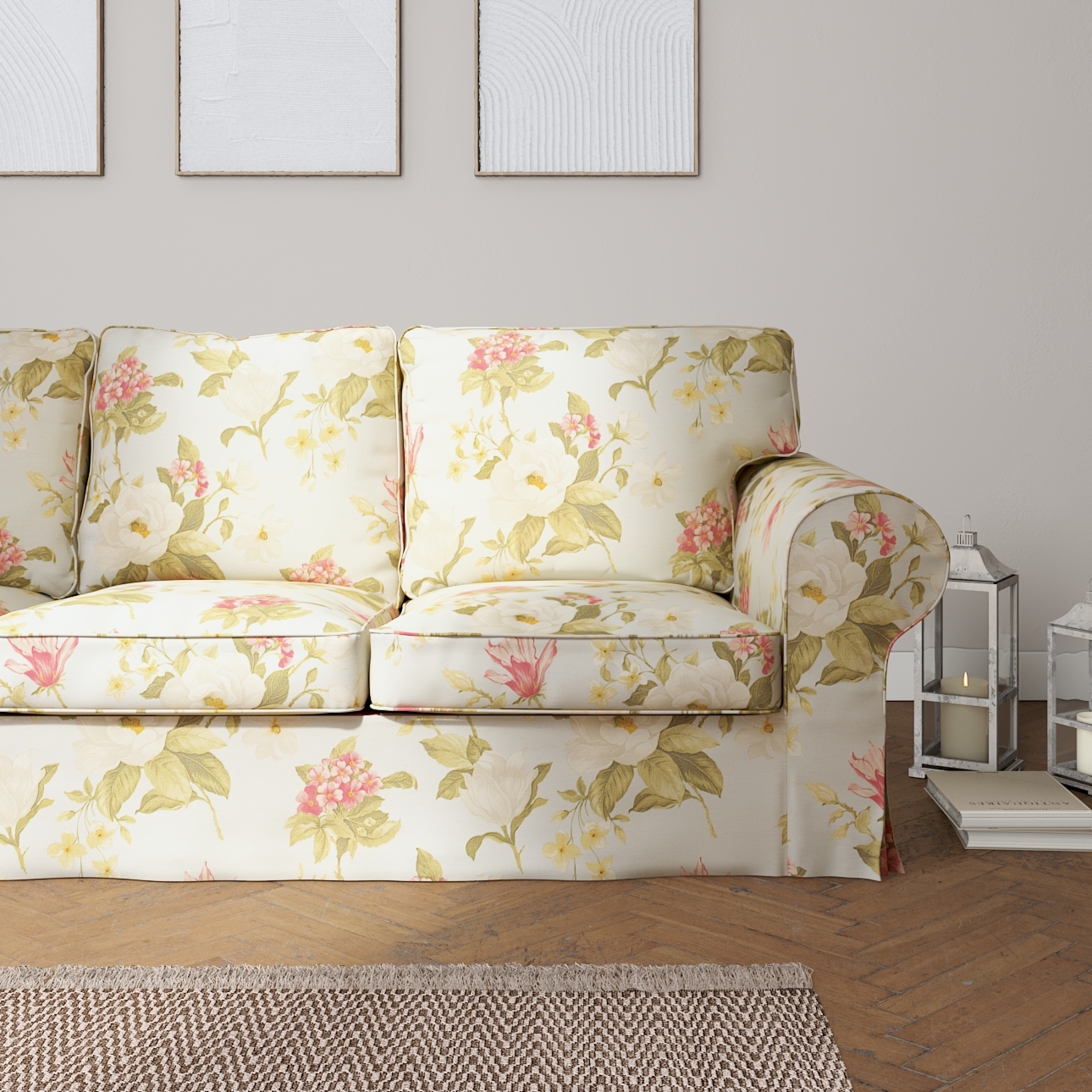 Bezug für Ektorp 3-Sitzer Sofa nicht ausklappbar, blau-grün, Sofabezug für günstig online kaufen