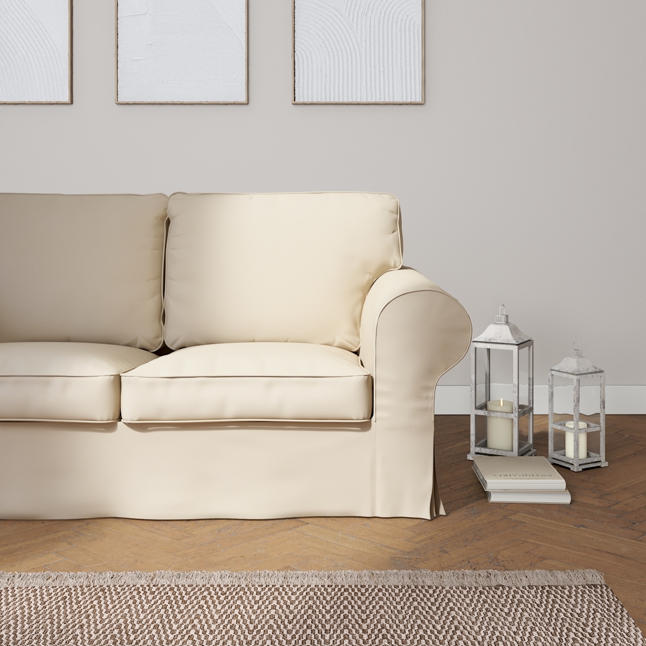 Bezug für Ektorp 2-Sitzer Sofa nicht ausklappbar, caffe latte, Sofabezug fü günstig online kaufen