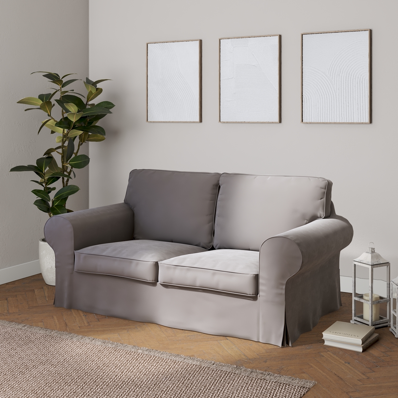 Bezug für Ektorp 2-Sitzer Sofa nicht ausklappbar, taupengrau, Sofabezug für günstig online kaufen