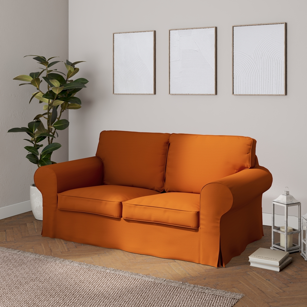 Bezug für Ektorp 2-Sitzer Sofa nicht ausklappbar, Karamell, Sofabezug für günstig online kaufen