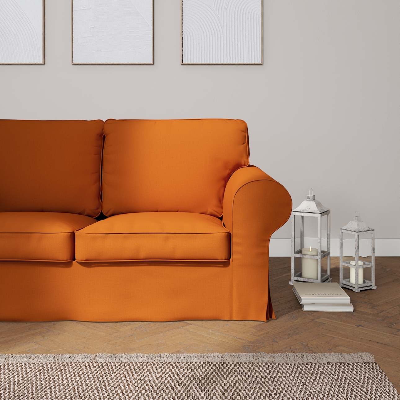 Bezug für Ektorp 2-Sitzer Sofa nicht ausklappbar, Karamell, Sofabezug für günstig online kaufen