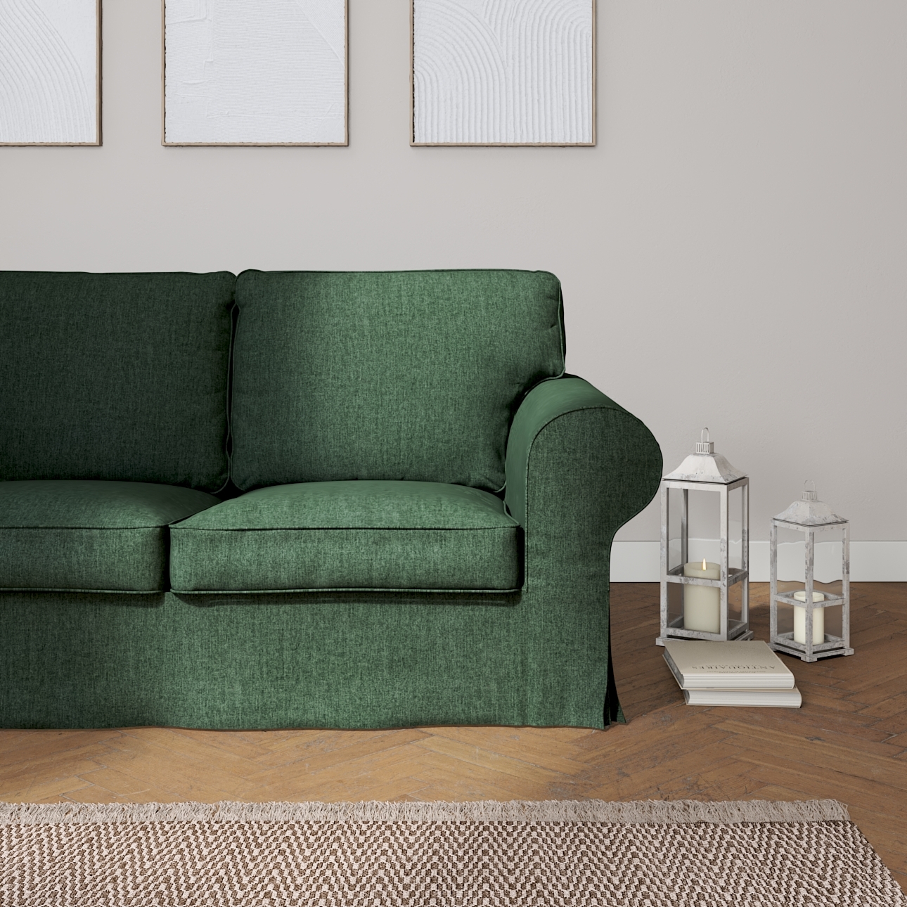 Bezug für Ektorp 2-Sitzer Sofa nicht ausklappbar, dunkelgrün, Sofabezug für günstig online kaufen