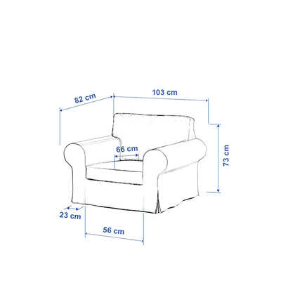 Pokrowiec na fotel Ektorp 103 x 82 x 73 cm w kolekcji Avinon, tkanina: 129-15