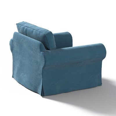SOFERIA Vervangende hoes compatibel voor EKENASET fauteuil, Stoff Majestic Velvet Light Blue, blauw