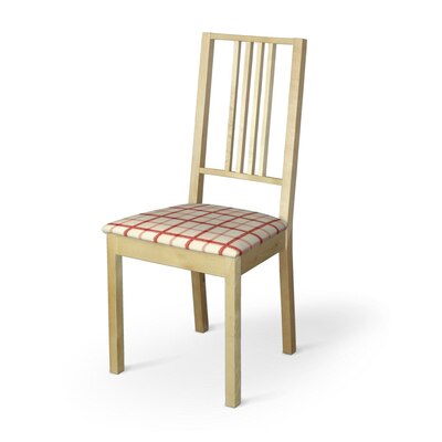 Börje chair seat pad cover, red check, ivory background, 131-15