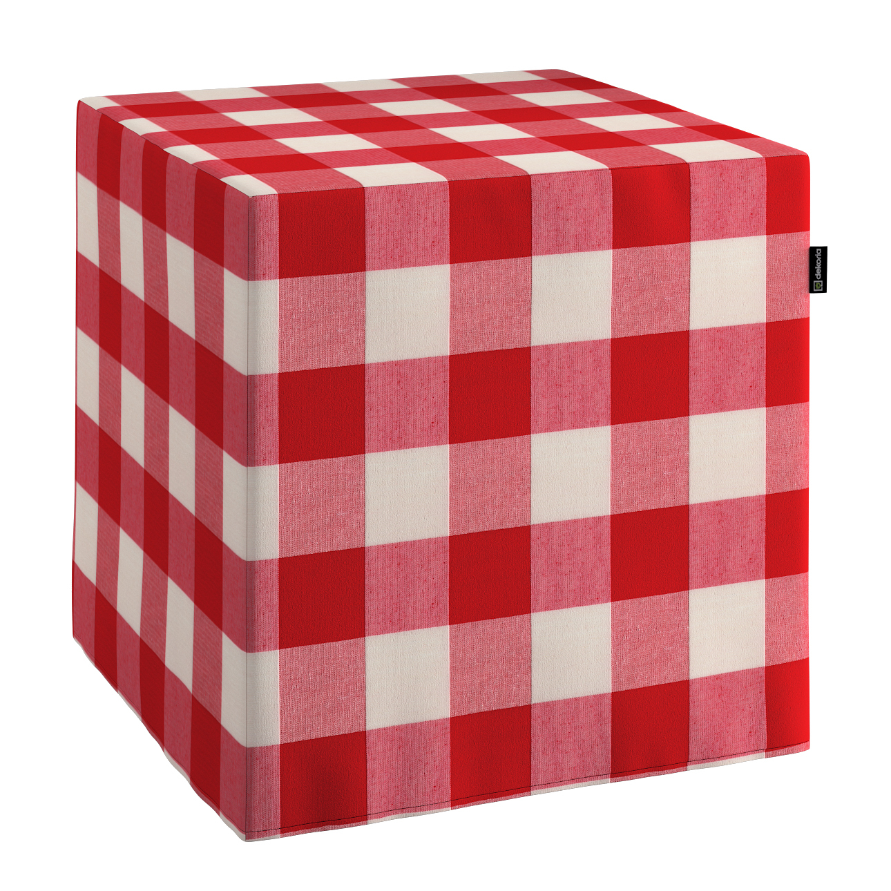 Bezug für Sitzwürfel, ecru-rot kariert, Bezug für Sitzwürfel 40 x 40 x 40 c günstig online kaufen