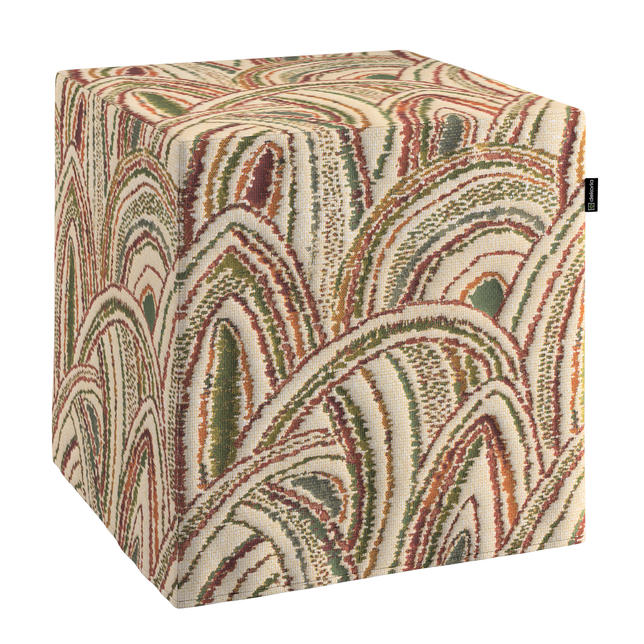 Bezug für Sitzwürfel, grün-rot, Bezug für Sitzwürfel 40 x 40 x 40 cm, Cosy Home (145-32)