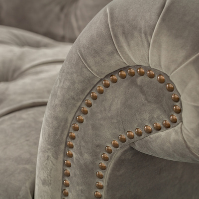 Canapé Chesterfield Glamour Velvet Dark Grey 2 pers. 187 x 94 x 75 cm